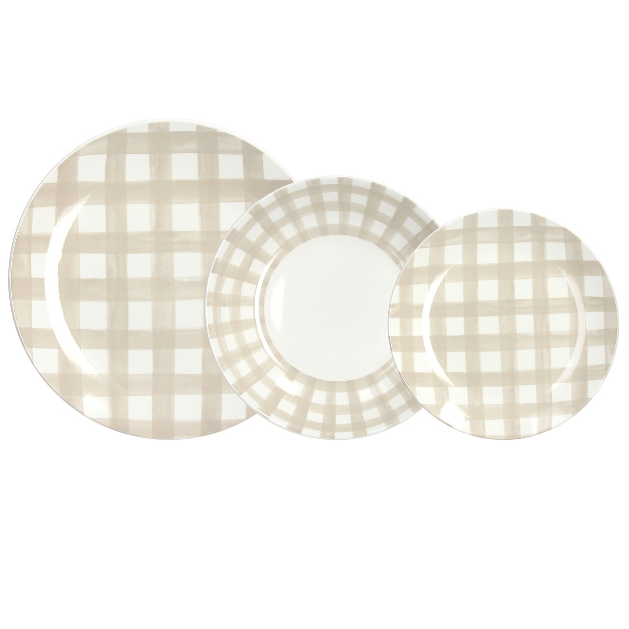 Serviciu de masa 18 piese Madison Caledonia, Tognana, portelan, alb/bej - imagine 4